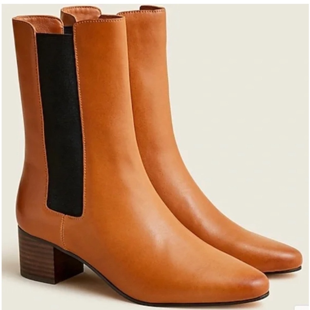 J. Crew Refined Leather High Shaft Boots - Camel Color
